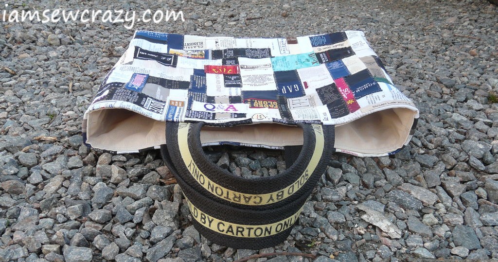 tote bag made from clothing labels
